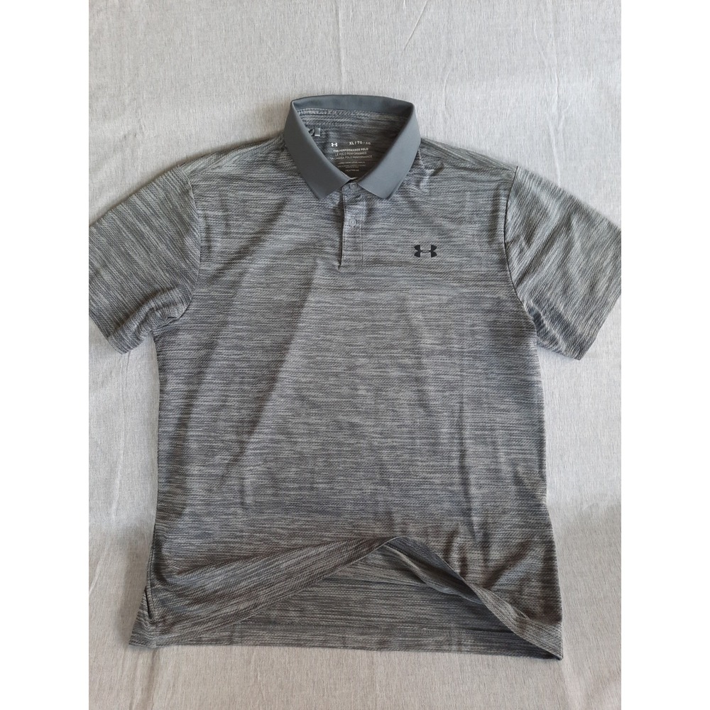 UnderArmour Men's XL Gray Batik Heatgear Performance Outdoor Stretch Polo Shirt